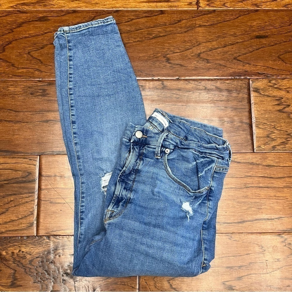 Good American good legs crop destroyed‎ denim jeans